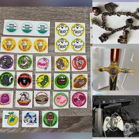 MaxSold Auction: This online auction features silver jewelry, vintage scratch & sniff stickers, DVDs, BluRays lapel pins, video game systems & games, bicycle, Justin Bieber collectibles, stamps, RC helicopters, puzzles, Pokemon cards and much more!