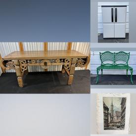 MaxSold Auction: This online auction features a wire frame shelving rack, tools such as a radial saw, drill press, corded sander and others, outdoor storage units, benches, folding tables, SA Karat pedestal sink, rugs, wall art, kitchen cart, pottery, Brother typewriter, space heaters, accessories, vintage Victorian clock, ceramic vases, sconces, Melissa and Doug wooden train bridge, vintage greeting cards, vintage milk bottles and much more!