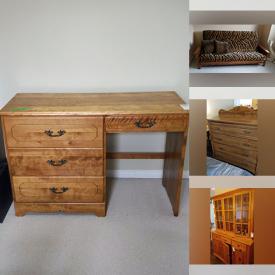 MaxSold Auction: This online auction features items such as Desks, Office supplies, Looming supplies, Coffee tables, Futon, Lamps, Chair, Sofa, Bed, Dresser, Glassware, Teapots, Kitchenware, Cutlery, Cabinet, Cups & Mugs, Microwave, Books, Lawnmower, Wall arts, Mirror and much more!