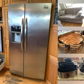 MaxSold Auction: This online auction features fine china, silver plate, framed art, Frigidaire refrigerator, Whirlpool oven, furniture such as oak cabinets, wood chairs, end tables, armoire, and Gibbard dining table, lamps, cookware and much more!