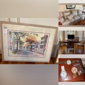 MaxSold Auction: This online auction features framed artwork with COA, Whirlpool washer and dryer, furniture such as end tables, Thomasville sofa, china cabinet, upholstered chairs and computer desk, lamps, small kitchen appliances, electronics, pet supplies and much more!