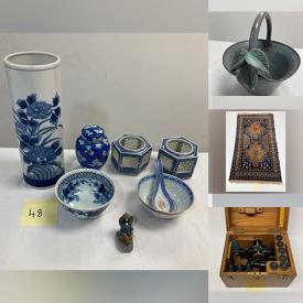 MaxSold Auction: This online auction features vintage atomizer, vintage bottles, vintage Farmer’s Almanac, studio pottery, framed wall art, stamps, amber glassware, scuba gear, vintage postcards and much more!