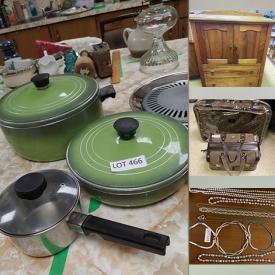 MaxSold Auction: This online charity auction features vintage china, costume jewelry, furniture such as wood buffet, coffee table, wood desk, dressers, kitchen table, and wooden chairs, glassware, small kitchen appliances, home decor, lamps, linens, office supplies, CDs, records, luggage and much more!