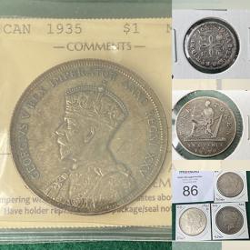 MaxSold Auction: This online auction features tokens, vintage coins, early GB coins, Irish coins, US coins, Canadian coins, Foreign coins, Canadian banknotes, US banknotes, world banknotes and much more!