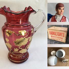 MaxSold Auction: This online auction features fine china, vintage lighting, vintage tins, home decor, glassware, gardening supplies, outdoor toys, collectibles such as Pixar, The Simpsons and Disneyland Paris, and much more!