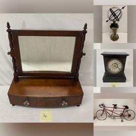 MaxSold Auction: This online auction features items such as High back stools, Tables, Wall art, Antique shaving mirror, Lamps, Concrete planters, Bird baths, Garden urns, Mantle clocks, Vintage Ceramics, Bikes, Vintage Maritime, Antique Furniture, Jewelry, Snowblowers, Coins and much more!