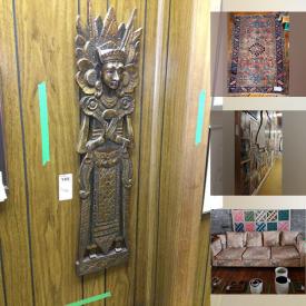 MaxSold Auction: This online auction features furniture such as vintage sofas, tables, chairs, shelving units, buffet, wood desk, wood shelves and others, rugs, books, posters and other wall art, Soapstone sculptures, wall sculptures, rubbings, coins, stamps, amber, vinyl records, toys, plants, candleholders, home decor, child’s sleigh, playbills, crocks, jewelry, quilts, carved items, stuffed animals, fabric art and much more!