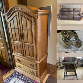 MaxSold Auction: This online auction features 50” HD TV, sporting goods, furniture such as dressers, desks, armoire and leather sofa, power tools, computer systems, chandeliers, flooring, NIB printers, grab bars, new kitchenware and much more!