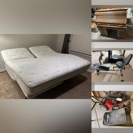 MaxSold Auction: This online auction features furniture such as a Sleep Number bed, rolltop desk, bookshelves, armchairs, recliner and others, electronics, wall art, exercise equipment, frames, rugs, fire pit, accessories, shop vac, heater, Barbie power wheels jeep, camping supplies, accessories, HP Laserjet printer and much more!