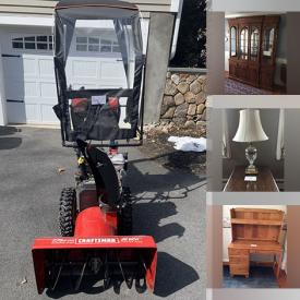 MaxSold Auction: This online auction features items such as Snow blower Chairs, Tables, Hutch, Wall decorations, chandeliers, Lamps, Couches, Desks, Beds, Dressers, Wall art, Backpack, baskets and much more!