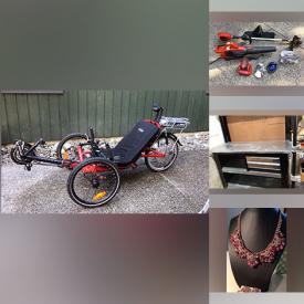 MaxSold Auction: This online auction features Recumbent Catrike folding trail bike, 60” Samsung TV, shelving units, office desks, vintage buffet cabinet, bedroom set, vintage costume jewelry, yard tools, pet supplies, power tools, vintage typewriter, kitchenware and much more!