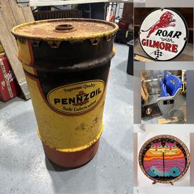 MaxSold Auction: This online auction features vintage advertising, vintage tins, glassware, Bose headphones, hand tools, hardware, Wii console with games, Seahawks stadium seats, tackle boxes, collector plates, home decor, vintage sofa, reclining chairs, and much more!