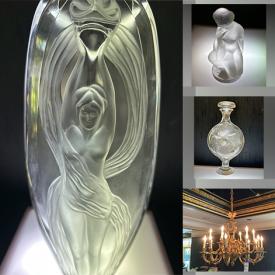 MaxSold Auction: This online auction features furniture such as armoires, china cabinet, marble top table, floral couch, chaise lounge, antique bench, massage table, Asian style trunk, shelving units, file cabinets and others, bronze Asian dragon decor, Lalique, vases and other decor, Baccarat glasses, crystalware, sterling and silverplate items, Mikasa, Waterford,  Staffordshire and other china, kitchenware, small kitchen appliances, linens, rugs, chandelier, books, magazines, wall art, electronics, jewelry, clothing, accessories, dolls, luggage, electronics, crafting supplies, Singer sewing machine, PTS Turbo stationary bike, Trotter treadmill, office items, games and much more!