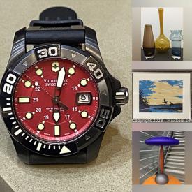 MaxSold Auction: This online auction features a Shoichi Hasagawa signed print, Louis Jaque print and other wall art, carved jade pendant, silver rings, costume earrings and other jewelry, cloisonne perfume bottle, tarot cards, Chinese silver coin, diecast car models, Pyrex, Birks flatware, MCM table lamp, vintage ceramic bunnies, Le Creuset, MCM baking pot, Yellow Brick Road road sign and much more!