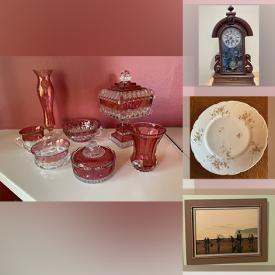 MaxSold Auction: This online auction features Southwestern pottery bowls, art glass, painted egg, antique perfume bottle, antique cookie jar, cup & saucer set, art glass, antique mantel clock, cranberry glass and much more!