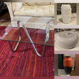 MaxSold Auction: This online auction features vintage chrome tables, totem poles, David Rowland Bentwood chairs, vintage Royal Albert Crown china, vintage magazines, vintage MCM Russell Wright dishes, teacup/saucer sets, art pottery, wood engraving and much more!