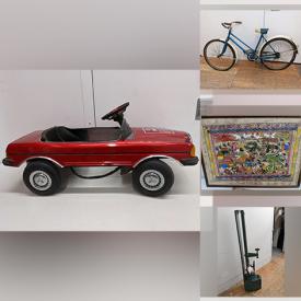 MaxSold Auction: This online auction features vintage CCM bicycle, board games, wood lathe, Mercedes Benz pedal car, vintage stereo, rock memorabilia, mid-century chairs, original art and much more!