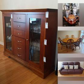 MaxSold Auction: This online auction features framed artwork, crystalware, fine china, Sony 49” TV, oak table with chairs, recliner, sofa, king size adjustable bed, wood dresser and side tables, glassware, light fixtures and much more!