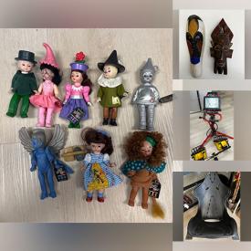 MaxSold Auction: This online auction features arch wall mirrors, office chairs, rocker gaming chair, Sterilite storage cabinet, halogen shop lights, die-cast model cars, sneakers, tribal masks, Gelish light, accessories, Madame Alexander, Wizard of Oz and other dolls, Citadel china, vintage Becha wall clock, bench top grinder, Beanie Babies, special edition Barbies, framed posters and much more!