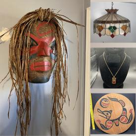 MaxSold Auction: This online auction features carved mask, vintage Tiffany-style lamp, watches, gemstone jewelry, soapstone carvings, totems, accent pillows, secretary desk, hand telescope, toys and much more!