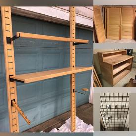 MaxSold Auction: This online auction features with various items such as Slat Wall System, Earring Rack, Rotating, Hat Rack, Changing Room, Wooden Doors, Wooden Display Counters, Rounder Floor Rack, Metal Display Grates and Accessories, Wooden Stands, Display Ladder Rack, Display Hangers, Metal.
