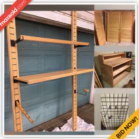 MaxSold Auction: This online auction features with various items such as Slat Wall System, Earring Rack, Rotating, Hat Rack, Changing Room, Wooden Doors, Wooden Display Counters, Rounder Floor Rack, Metal Display Grates and Accessories, Wooden Stands, Display Ladder Rack, Display Hangers, Metal.