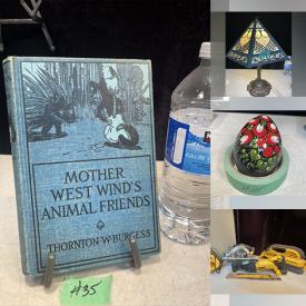 MaxSold Auction: This online auction features art books, stamps, vintage books, antique floor lamp, antique stained glass table lamp, wooden carvings, studio pottery, porcelain trinket boxes, power & hand tools, sterling silver jewelry, antique Danish books, coffee table books, vintage oil lamps, comics, battery kid car and much more!