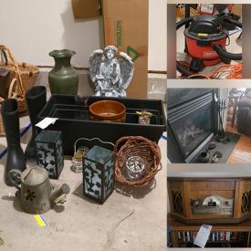 MaxSold Auction: This online auction features a shop vac, weight bench, craft supplies, cabinets, coffee pots, a refrigerator, fall and Christmas decorations, yard tools, sleeper sofa, books and much more!