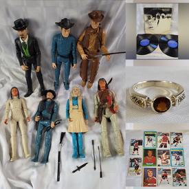 MaxSold Auction: This online auction features Johnny West figures, vinyl records from Nat King Cole, Eric Clapton, Nancy Sinatra, J Geils, Bruce Cockburn, The Beatles, Rolling Stones, ABBA and others, historic vehicles stamps, jewelry, figures, hockey trading cards, coins, books, antique candlestick phone, musical snowglobes and much more!