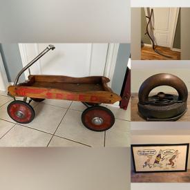 MaxSold Auction: This online auction features vintage and antique tools, vintage wagon, glassware, vintage tins, vintage china, vintage hardware, antique silverplate, antique walnut secretary and much more!