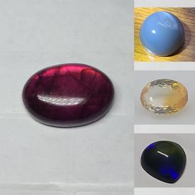 MaxSold Auction: This online auction features items such as Zambian emeralds, Red ruby, Star sapphire, Tanzanite, Purple amethyst, Sapphire parcel, Opal, Green tourmaline, Blue topaz, Golden citrine, Green peridot, Black onyx, High-quality garnet, Blue kyanite, Black spinel, Aquamarine pair, Cambodian zircon, Purple iolite and much more!