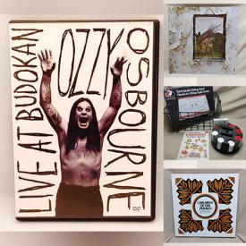 MaxSold Auction: This online auction features vinyl records from Led Zeppelin, Pink Floyd, The Beatles, Helix, John Lennon. John Denver, The Doors, Alice Cooper and others, books, tapes, collector plates, metal rack, wall art, serving ware, cribbage board, Ozzy DVD and much more!