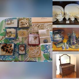 MaxSold Auction: This online auction features silverplate, Royal Doulton, furniture such as patio chairs, wooden chairs, dining table, TV stands, and antique wood buffet, garden tools, small kitchen appliances, Spode china, costume jewelry, lamps, vintage records, DVDs and much more!