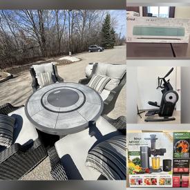 MaxSold Auction: This online auction features furniture such as a patio set, fire pit, Broyhill desk, office credenza, wobble stool, filing cabinet, wood trunk and others, new cast iron braiser, 16” wok, tumblers, bowls and other new kitchenware, coat hooks, Cricut machine, Pfister kitchen faucet, vanity mirror, watering can, Pro-Form exercise machine, beach umbrellas, rake set and much more!