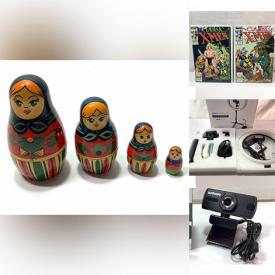 MaxSold Auction: This online auction features coins, Russian nesting wooden doll, stamps, comics, vinyl records, Swarovski earrings, scopes, binoculars, video conferencing kit, new makeup, telescope lens, new lab coats, NIB toys, laptops, pot lights, hardware, printer, fishing gear and much more!