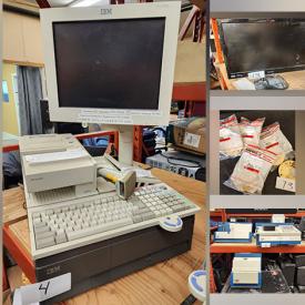 MaxSold Auction: This online auction features an IBM scanner, Computer & Screens, Phones, a Leather Jacket, a Blanket box, a Furnace, Books, a Paging microphone, Laptops, a Printer, a Couch, Tables & Chairs, Cabinets and much more!