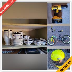 MaxSold Auction: This online storage auction features laptops, Royal Doulton, record albums, small appliances, children’s toys, glassware, drum set, air hockey table, books, planters and much more!