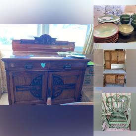 MaxSold Auction: This online auction features fine china, costume jewelry, furniture such as coffee tables, end tables, love seat, dressers, antique cabinets, dining table and chairs, vintage sideboard and patio sets, garden decor, planters and much more!