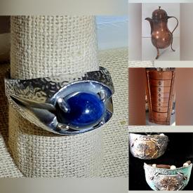 MaxSold Auction: This online auction features vintage jewelry, sterling jewelry, diamond stud earrings, energy bracelets, gold jewelry, vintage powder compacts, fitness watch, pet products, standing jewelry box, vintage copper kettles, new beauty products, jewelry displays and much more!