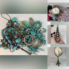 MaxSold Auction: This online auction features jewelry, watches, jewelry boxes, sterling jewelry, flower pots, salt & pepper shakers, sports memorabilia, vintage postcards, slot machine, games and much more!