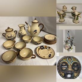 MaxSold Auction: This online auction features vintage hatpins, jewelry, African mask, vintage grooming tools, Tonala stoneware Mexican pottery, fairy figurines, Seraphim angels, vintage stained glass, collector plates, vintage toys, vintage Pyrex, knitting machine, yarn, vintage mapsand much more!