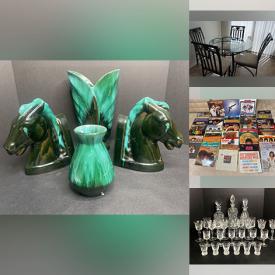 MaxSold Auction: This online auction features vintage lamps, collector dolls, Royal Doulton, pinwheel crystal, vinyl records, furniture such as glass top table with chairs, Electrohome cabinet stereo, armchairs, sofa and side tables, chair lifts, power tools and much more!