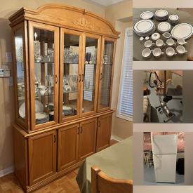 MaxSold Auction: This online auction features furniture such as a solid maple dresser, oak dresser, file cabinet, china cabinet, sofa and others, Alexanian area rug, wall art, gold plated cutlery, dishware, exercise bike, crockpot, commode, refrigerator and much more!