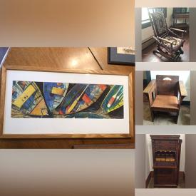 MaxSold Auction: This online auction features butcher block dining table, vintage vanity, framed watercolor art, Victorian needlepoint rocking chair, Victorian secretary desk, English Davenport desk, sheet music cabinet, antique rug, vintage sewing machine, garden bench, heater, hand tools and much more!