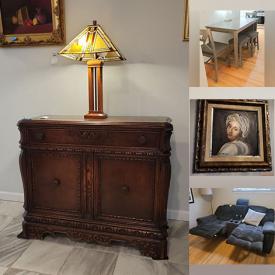 MaxSold Auction: This online auction features original art, 41” Sony TV, silver plate, sterling silver, costume jewelry, furniture such as antique buffet, dining table with chairs, drafting table, dresser and electric reclining couch, lamps, area rugs, office electronics, tools and much more!