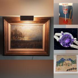 MaxSold Auction: This online auction features sterling silver jewelry, framed artwork, art glass, Limoges, teak side table, antique rocking chair, glassware, antique books, Fleer baseball cards, Fisher stereo, pet supplies, vintage paper ephemera and much more!