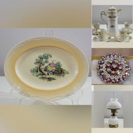 MaxSold Auction: This online auction features antique Newport pottery, Chikaramachi cups, antique Nippon cocoa pot set, cookie jar, costume jewelry, teacup/saucer sets, vintage McMaster pottery, vintage Fenton glass, new games, new beauty products, oil lamps, art glass and much more!