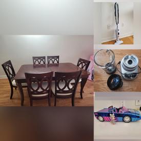 MaxSold Auction: This online auction features a dining table, vacuum cleaner, small kitchen appliances, toys, drawer unit, clothing, Canon printer and more!