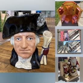 MaxSold Auction: This online auction features leather couch, electric fireplace, small kitchen appliances, fishing gear, power tools, Disney collectibles, Toby jugs, bicycle, Royal Doulton figurines, comics, American Girl dolls & accessories, board games, Wade tea figurines, soapstone carving and much more!