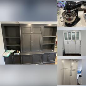 MaxSold Auction: This online renovation auction features cabinets, wall units, utility shelving, counters, doors, sinks, lighting fixtures, vanities, shower doors, closet built-ins, porcelain backsplashes, kitchen appliances, Canon EOS camera, American Girl dolls and accessories, water tube, water skis, wall art and much more!